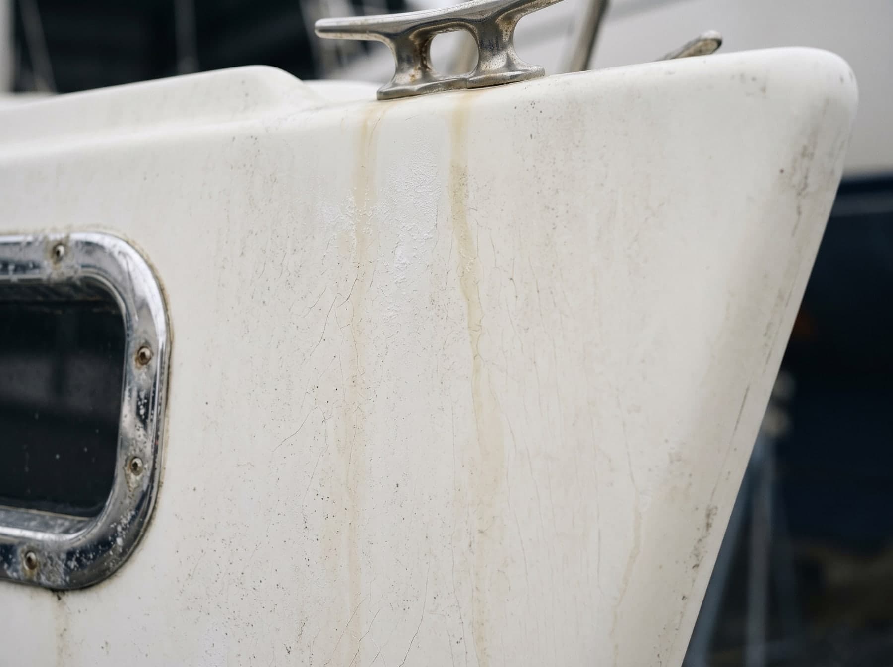 Before — yacht hull finish