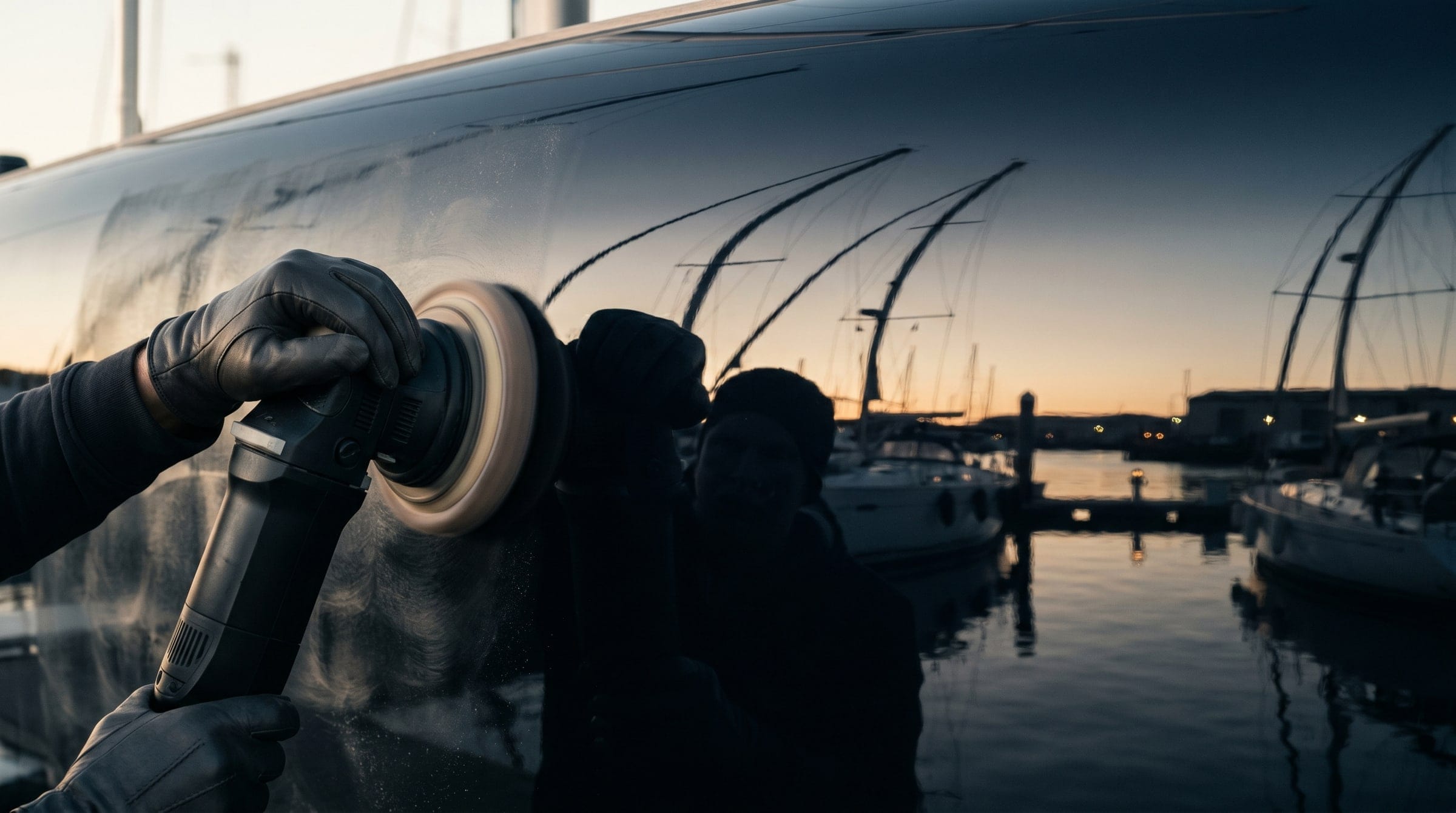 boat hull gelcoat correction Toronto — oxidation removal before and after