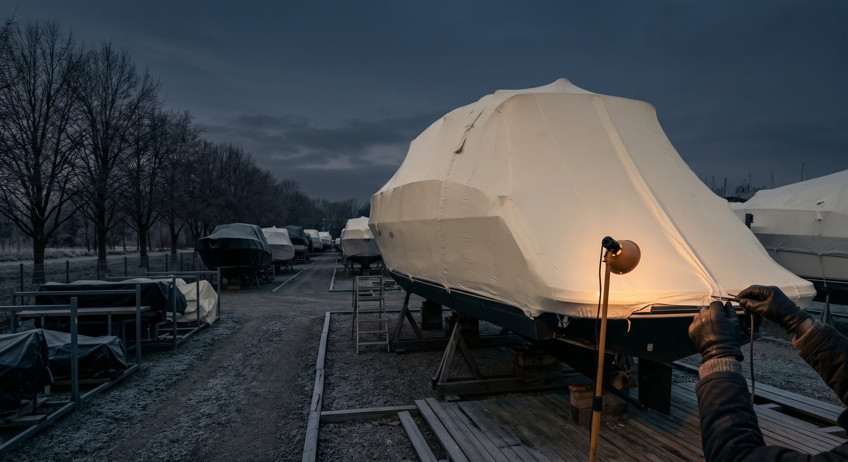 boat shrink wrap GTA — winterization and spring reactivation