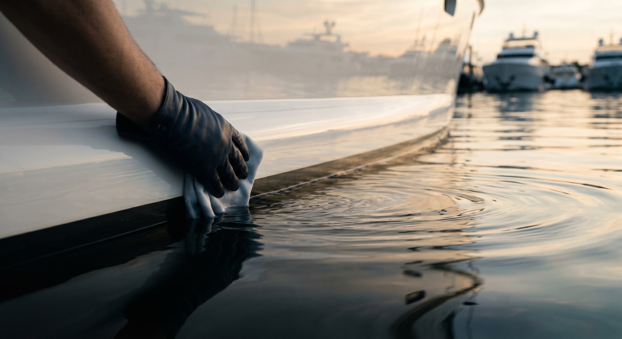 boat hull washing Lake Ontario — waterline stain removal